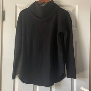 Black waffle stitch cowl neck